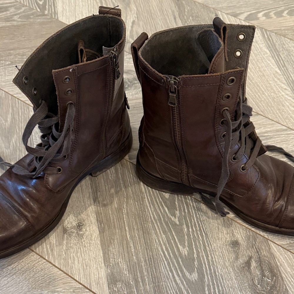 John Varvatos Brown Leather Boots - Picture 5 of 9